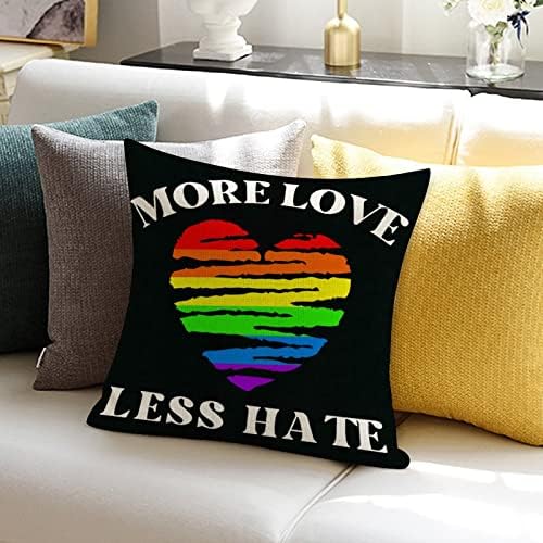 Виножито гордост геј лезбејски ист пол ЛГБТК фрли перница покритие Повеќе loveубов помалку омраза перница кутија за перниче за перниче