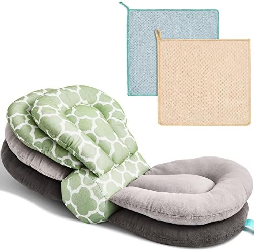 ТАТУО прилагодливи перници за доење за мама со повеќе аголи кои се менуваат слоеви за бебиња за хранење со 2 парчиња апсорбираат корално
