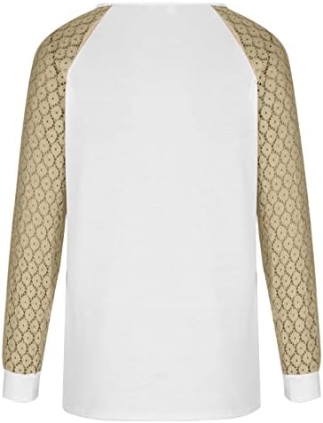 Денот на блузата за жени на в Valentубените, те сакам да печатите чипка со долги ракави маички моден секојдневен џемпер