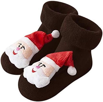 Прекрасна Дедо Мраз Клаус Кристами Кристами порибуваат бебешки дете дебели термички Тери чорапи кои не се лизгаат први чорапи за креветчиња