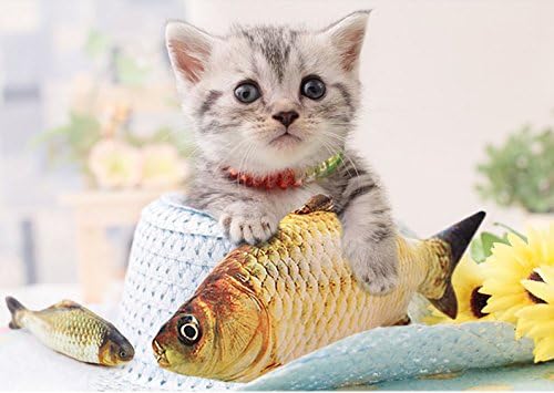 Смартрих креативна смешна играчка за мачки мачки, интерактивна играчка за џвакања за емулациони риби за мачки