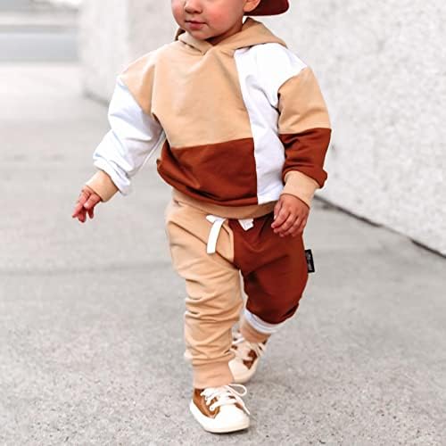 Детето бебе момче Девојка есен за зимска облека, карирана карана дуксер врвови еластични панталони за половината поставени 2 парчиња облека