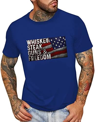 XXBR патриотска маица за мажи Обичен лабава лабава кошула со кратки ракави, 4-ти јули, кошули со печатење на знамиња на американско знами
