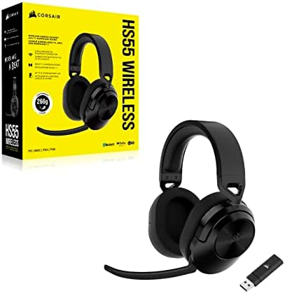 Слушалки за Безжични Игри Corsair HS55-Ниска Латентност 2.4 GHz Безжични Или Bluetooth®, Dolby® Аудио 7.1 Опкружувачки Звук, Лесен, Омни-Насочен
