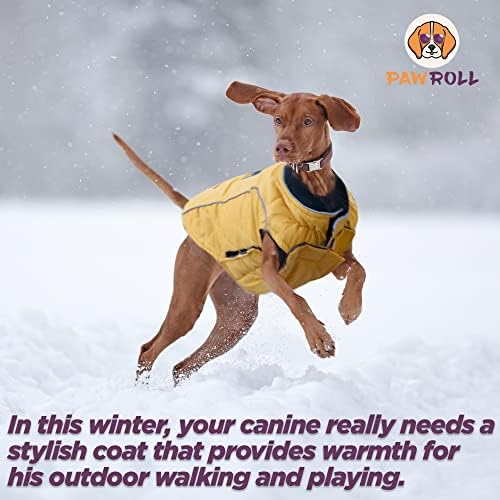 Јакна за зимско куче Pawroll - Водоотпорна, ветровито, ладно време куче Зимска јакна идеална за мали, средни и големи раси, машина за перење