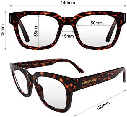 Лондонски Крт Очила | Незгодни Очила За Читање | Правоаголни Очила | Кул Читатели | Машки Женски Унисекс | Пролетни Шарки