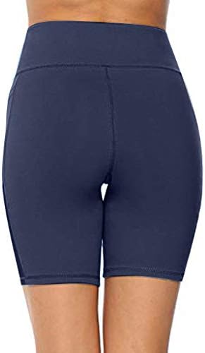 ВОЛУА жени плус големина со голема половината со високи половини со џебови со цврсти истегнувања јога панталони тренингот хеланки
