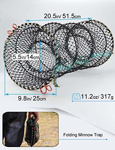 Стапици со стапици на риболов со стапици со рак на рак со 10 метри рачно јаже, преклопена јастог од риболов риболов нето стапица за