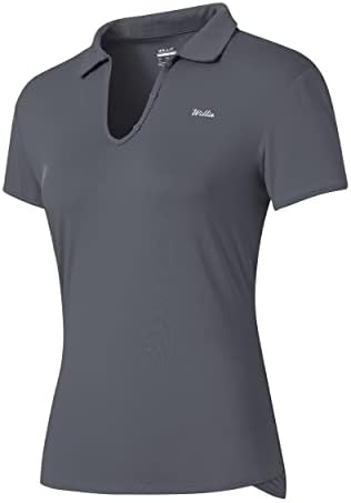 Вилит женски тениски кошули Брзо сув голф Поло кошули Краток ракав Активни вежбање кошули UPF 50+ Вклучени врвови