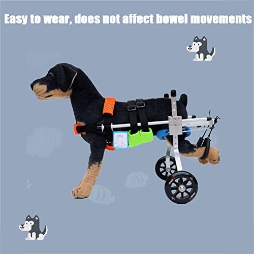 Кингја кучиња инвалидска количка за задните нозе Прилагодлива инвалидска количка со кучиња со 2 тркала, количка за кучиња за