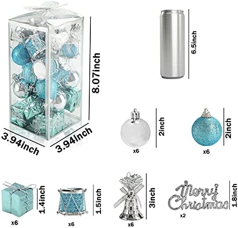 LoveInusa 6pcs Божиќни декоративни лакови и 32 парчиња божиќни украси за топка