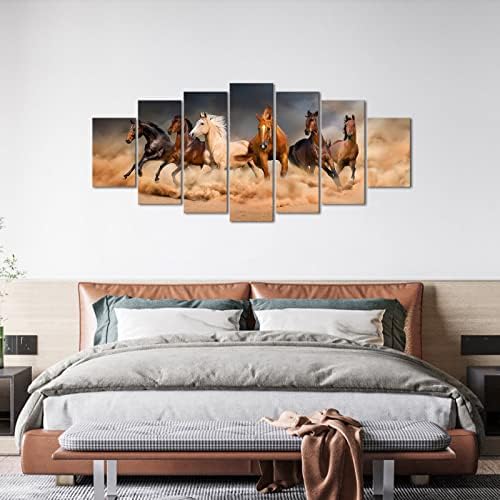 Levvarts Огромна 7 парчиња сликарство за трчање на коњи wallидни уметности декор диви животни слики на платно уметнички дела модерно домашно