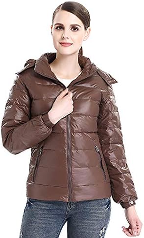 Акт зимска долга женска гуска јакна ултралајт тенок топол палто сјајно модни жени парки