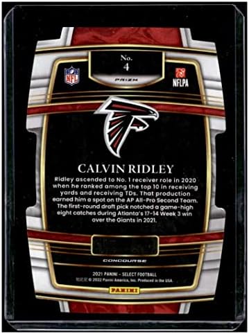 Calvin Ridley 2021 Panini Изберете Сребрена призма за умре 4 nm+ -MT+ NFL фудбалски соколи