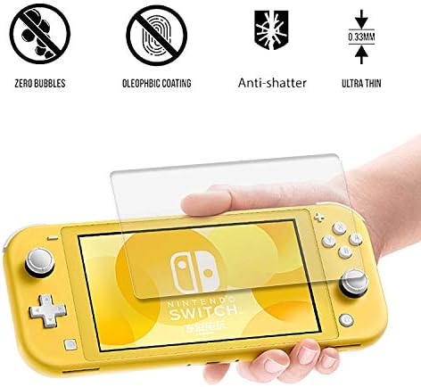 Јасен тврд случај за Nintendo Switch Lite, јасен случај за Nintendo Switch Lite со стакло за заштитник на екранот