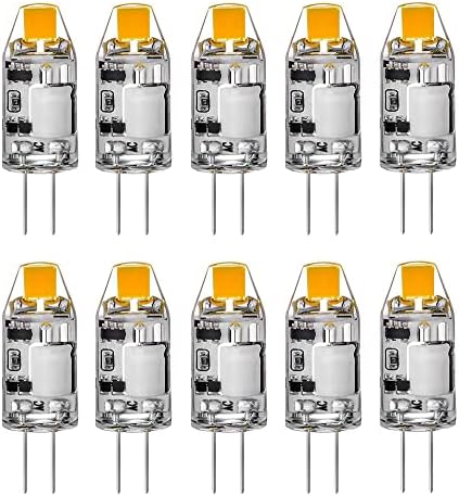 5 x G4 LED светилки, 2 W COB LED светилки, заменува 20 W халогени светилки, 3000 K топло бело, 160 lm, 12 V AC/DC G4 LED светилки, без треперење