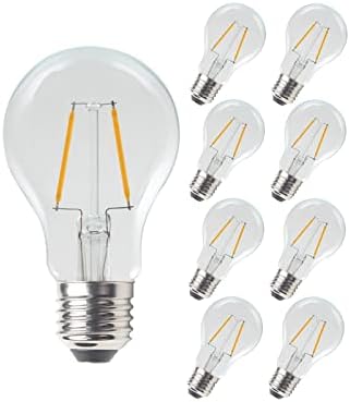 Lxcom Осветлување A19 Edison Led Сијалица, 2W LED Филамент Светилки 20w Блескаво Еквивалент Топло Бело 2700k, Не-Затемнети, Класичен