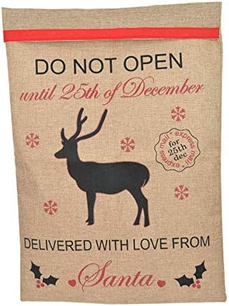 Шачи голема премија Хесијан Санта вреќа додатоци за порибување на кафеави Божиќни Божиќни подароци торба 70 x 50см