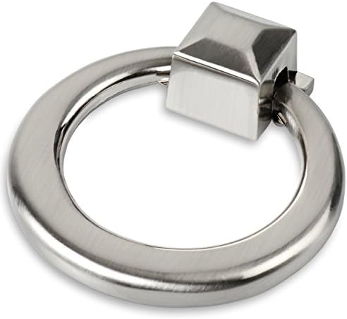Повлечени прстенести прстени со никел на јужните ридови - пакет од 5 - рачки на вратите од кабинетот, влечење на фиоки, сатенски