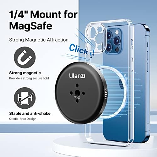 Ulanzi R101 1/4 Монтажа за лесен и компактен адаптер за магнетски статив само за iPhone13/12 Pro/Pro Max/Mini, Magsafe Case/Cover, Tripod,