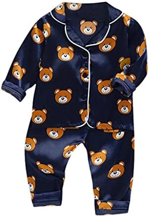XBKPLO дете Зимска пижама кошула пижами за спиење за спиење постави деца шорцеви момчиња диносаурус облека t бебе момче бања облека 5t