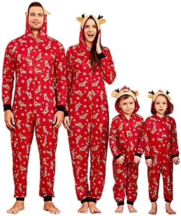 Семејство ПАТПАТ Семејство Божиќни пижами Појавувајќи сет Божиќ празник Поштеди едно парче PJS Hooded Women Men Kid Baby Baby Sleepwear