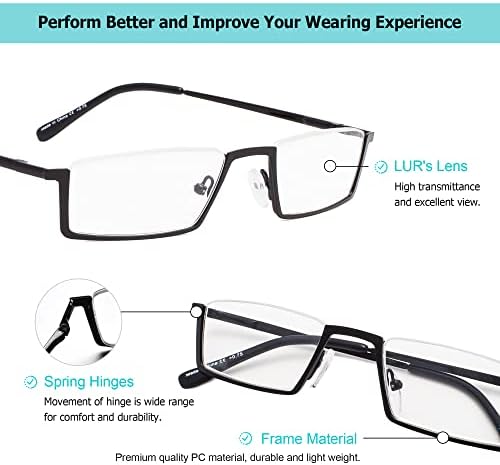Лур 3 пакува очила за читање полу-раб
