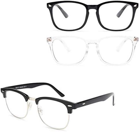 Ливхо 2 Пакет Сина Светлина Блокирање Очила &засилувач; Полу Рамнина Сина Светлина Блокирање Очила Пакет За Мажи Жени