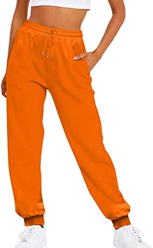2023 џемпери за жени со дното на дното на еластична половината панталони Атлетски јога џогери дневни панталони со џебови