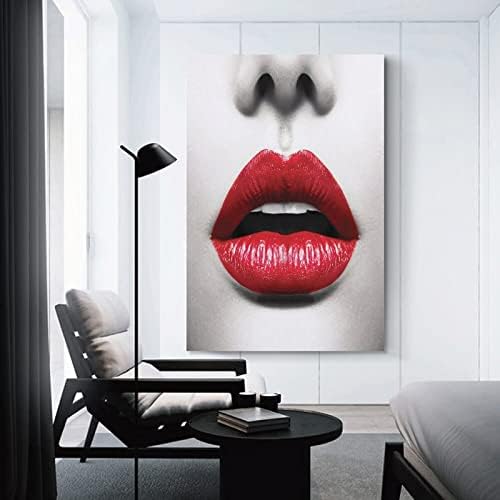 ПАНВИ ПРИНЦЕИ Секси црвени усни платно wallидни уметнички отпечатоци за wallидни декор декор Декор за спални подароци 12x18inch стил
