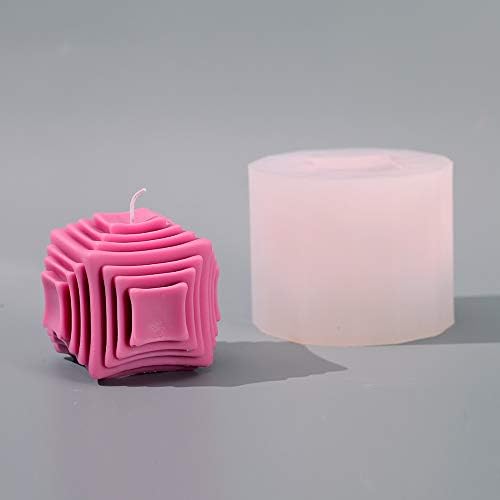 DIY свеќа за свеќички квадратни геометриски ленти со силиконски мувла рачно изработена алатка за правење сапун