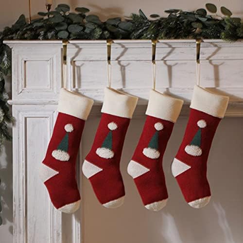 VZXATYOP 4 Пакувања Божиќни чорапи, големи персонализирани божиќни капаци на Божиќ, божиќно порибување, висечки Божиќни чорапи за украси на камин