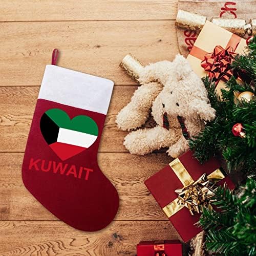 Loveубов Кувајт црвени Божиќни празници за одмор дома украси за Божиќно дрво Камино виси чорапи