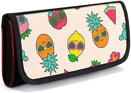 Шарено тропско овошје и кактус носат куќиште за прекинувач за складирање на торбички за складирање додатоци за игра со картички со слот за