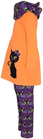 Единствена облека за бебиња црна мачка облека за Ноќта на вештерките со марама на бесконечност