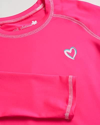 Пинк Платинум бебешки девојчиња за осип - UPF 50+ Заштитен брз сув долг ракав за пливање кошула