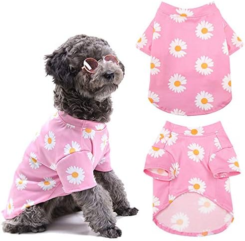 Облека за кучиња Daisy кученце кошули слатки додатоци за облека за кучиња за девојче момче летни џемпери за дишење миленичиња маици мачки Теди