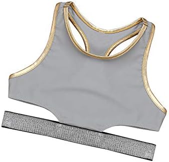 Qinciao Girls Racer Back Sports Bra Athletic Athertic Crop Top Yoga Gym Fitness Training Training Top Top Tilt Mirt