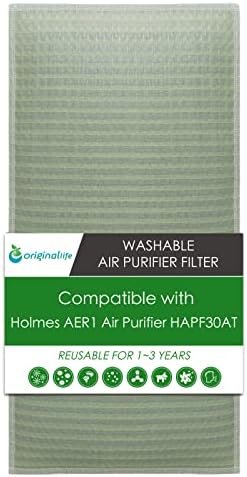 Подобрениот филтер за миење на потеклото, компатибилен со прочистувачот на воздухот Holmes AER1 HAPF30AT - 9,5 ”x 4” x 0.2 ”