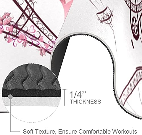 6мм Екстра густа јога мат, Париз Ајфелова кула розова loveубов со печатење еко-пријателски вежби за вежбање душеци пилатес мат