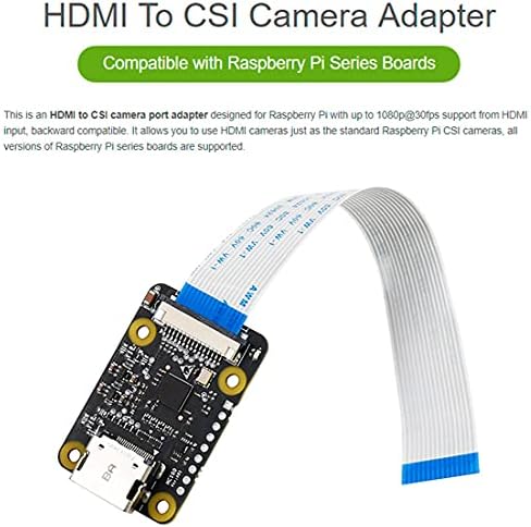 Adapter HDMI до CSI камера, поддршка од HDMI внесување до 1080p 30fps, како стандард за употреба на камера Raspberry PI CSI, компатибилен