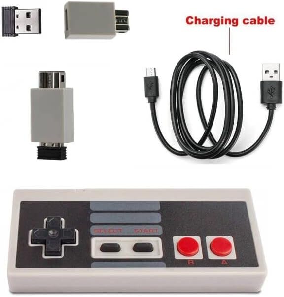 Безжичен Контролер За Класично Издание На Mini NES-Надградена Турбо Функција, Вградена Батерија На Полнење, СО USB Безжичен Адаптер Компатибилен