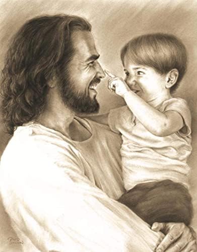 Дејвид Бауман невиност wallидна уметност печати Исус Христос држејќи го детето религиозна духовна христијанска ликовна уметност