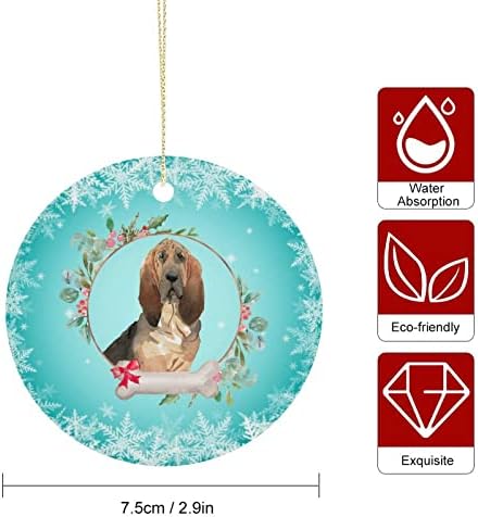 2021 Божиќен украс керамички двострани печатени кружни украси за Божиќни смешни миленичиња зачувување идеи подарок новогодишно
