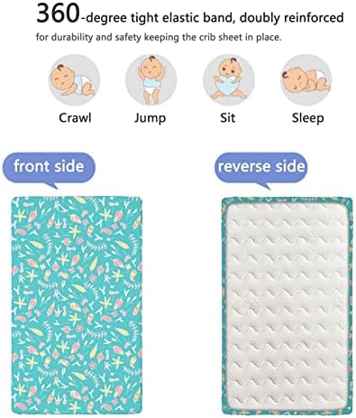 Пролетни тематски опремени мини чаршафи, преносни мини креветчиња со ултра мека материјал-плетен сад или столб за кревет, 24
