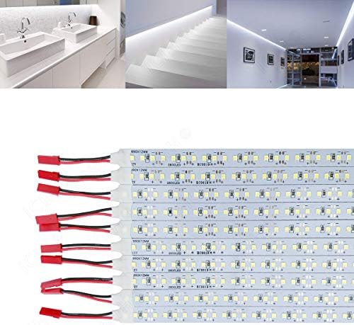 ICIH (PACK-10 ALUMINUM DC12V 0,7A 8W SMD2835 72LED 0,5M/20 Цврста тврда LED лента светлина Супер светла LED бар домашна осветлување на дневна