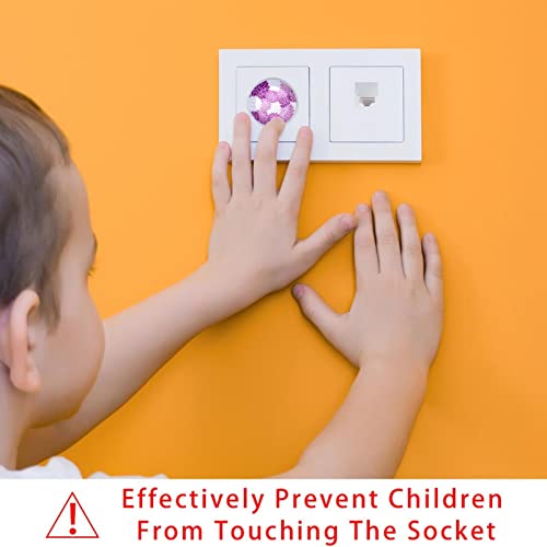 24 пакувајте ги безбедносните капаци за безбедност на електричен заштитник за бебиња за бебиња, приклучоци за излез на бебиња, опфаќа виолетова