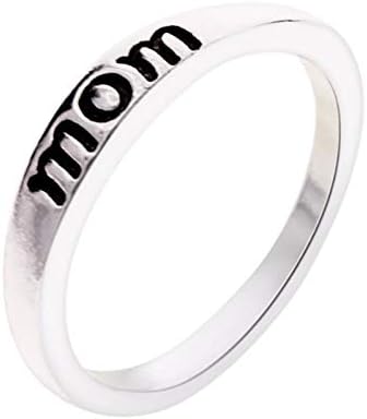 Мама прстени девојки трендовски прстен сребрен свадбен бенд накит трендовски полуколон прстени девојки подарок сребро
