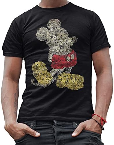 Колаж на Дизни Мики Маус Колаж Дизниленд Светска маица за возрасни графички маица за мажи маичка
