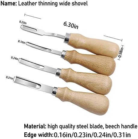 Tuheehut 4 големини на алатки за мерење mm 6mm 8 и 5,8 можат да го отсечат кожениот кожен раб со висок јаглероден челик занаетчиство Алатка за